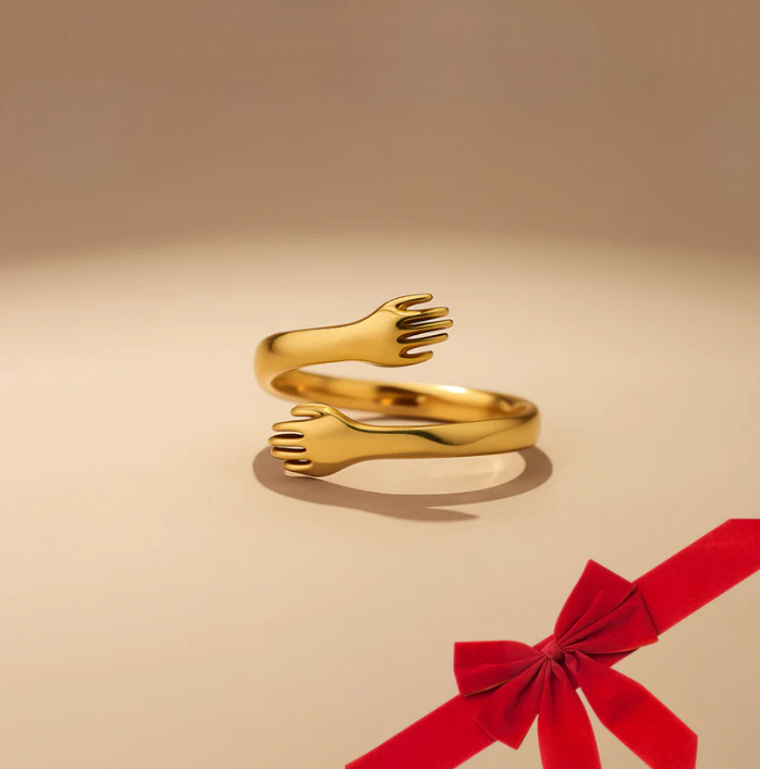 Silver & Golden Hug Ring for Women