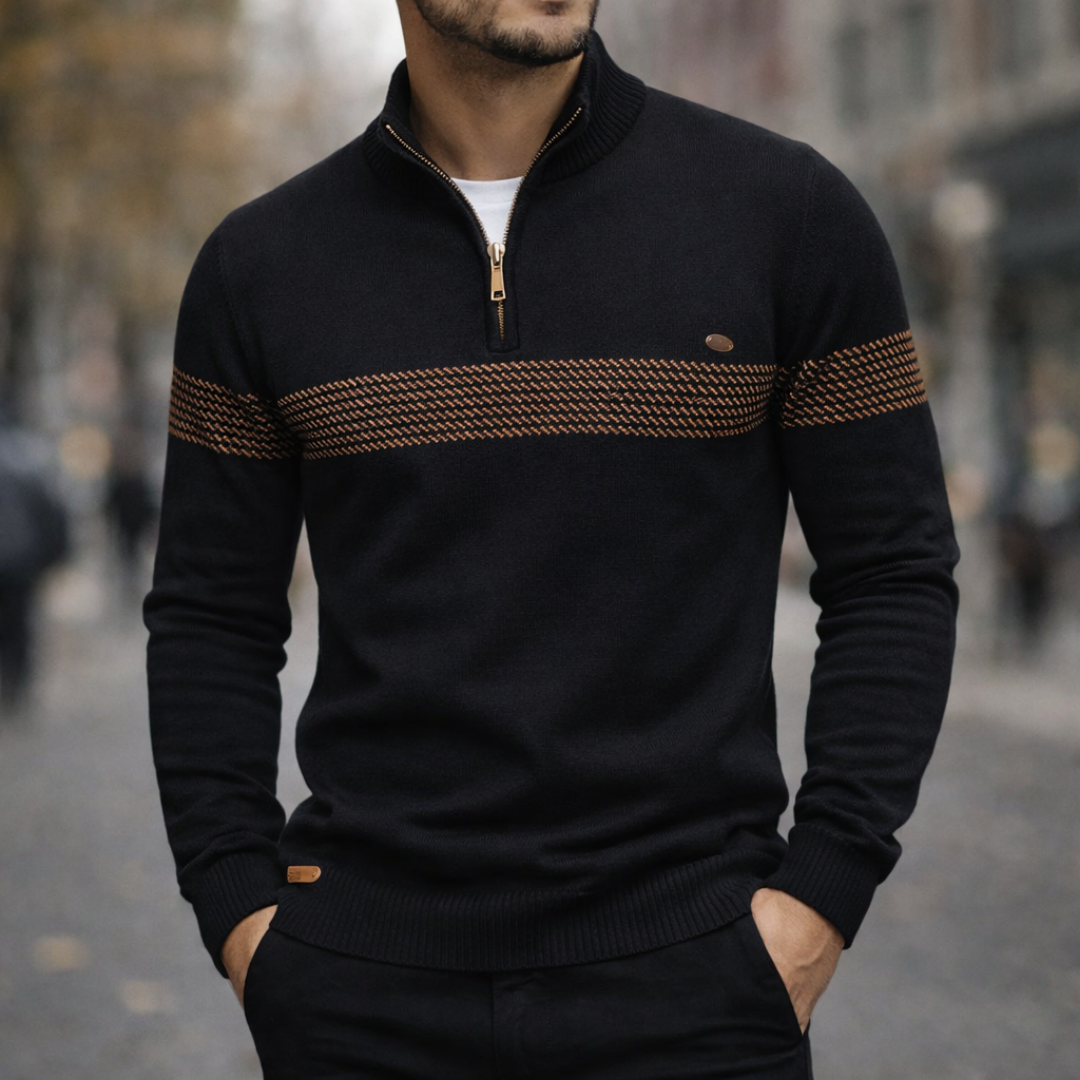 Steady warmth knit zip pullover