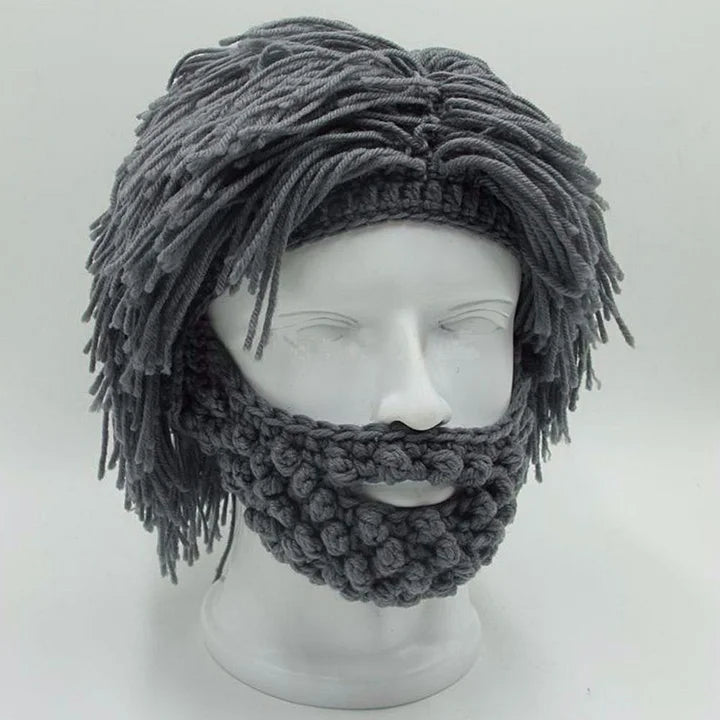 Punk-style cap with built-in straight wig