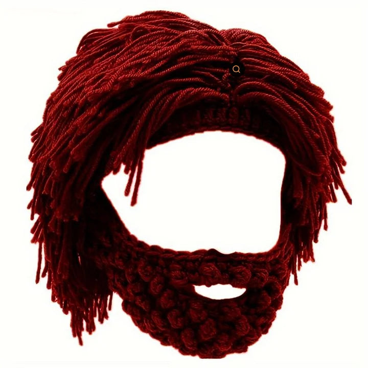 Punk-style cap with built-in straight wig