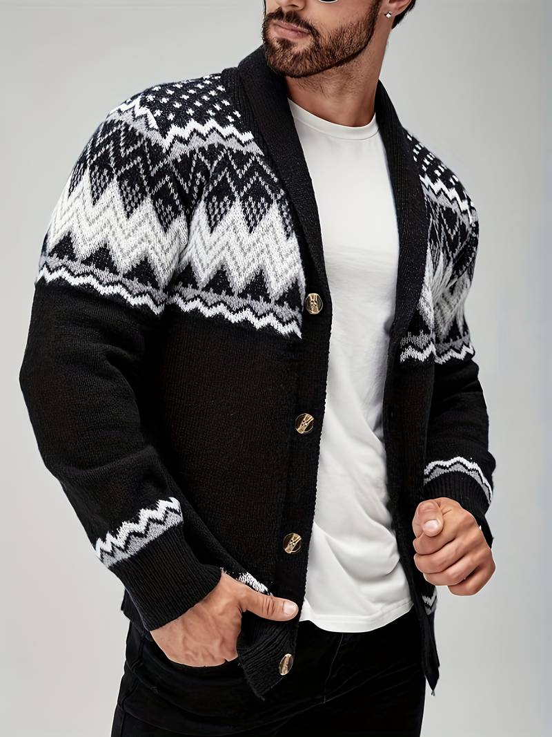 Casual Sweater With Geometric Pattern