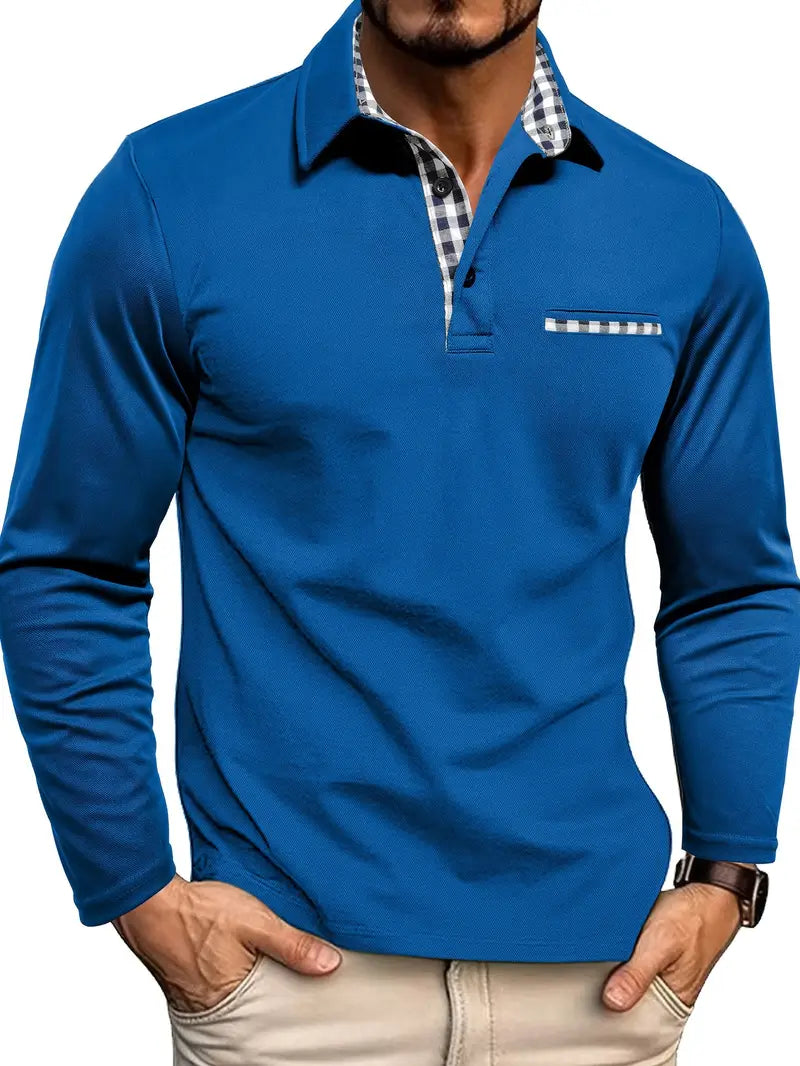 Men's long-sleeved polo shirt