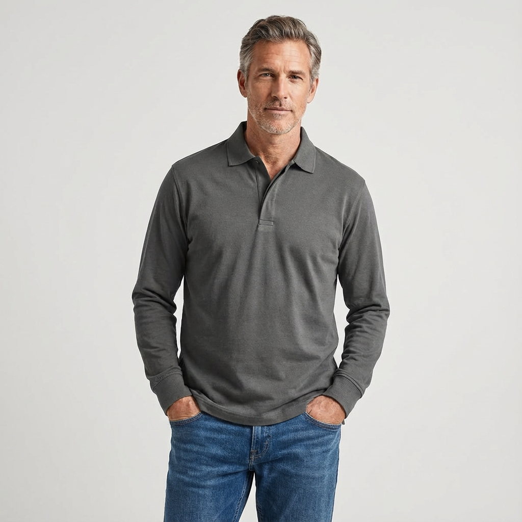 Long-Sleeved Polo Shirt