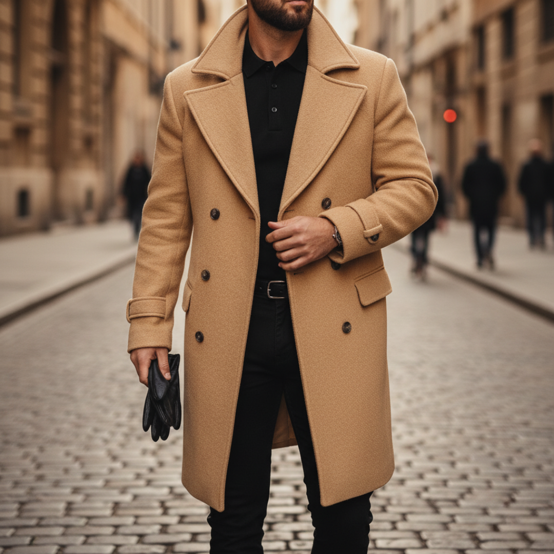 Men's Double-Breasted Winter Wool Coat