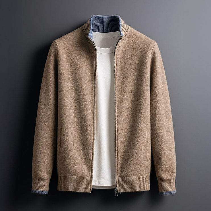 LEGANT WOOL ZIP CARDIGAN