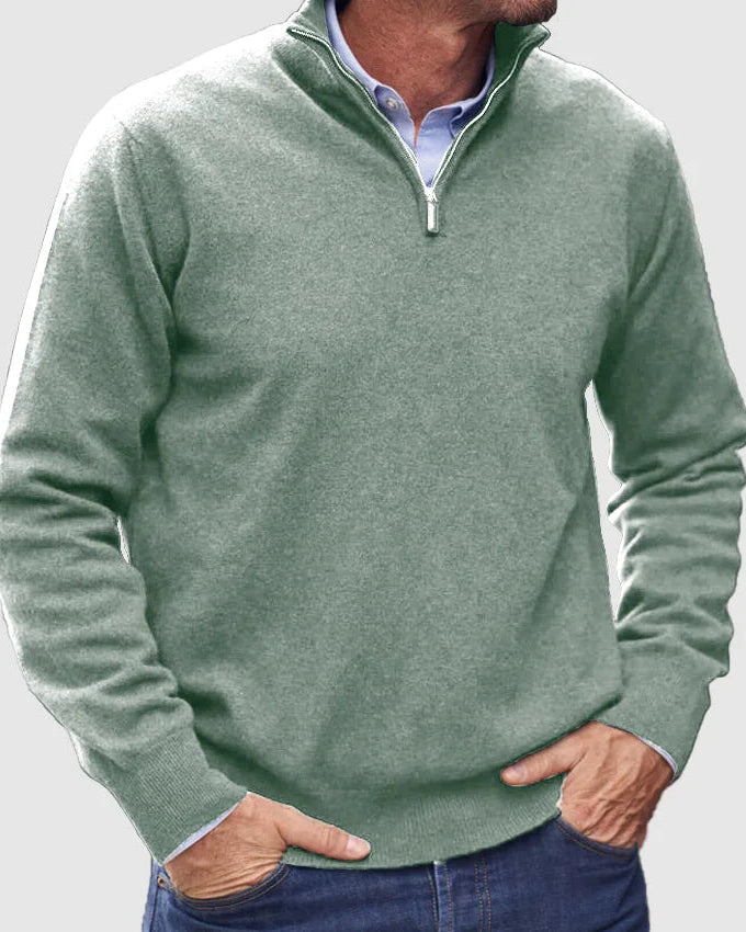 Long-sleeved zip-up sweater