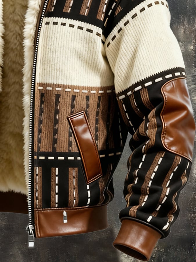 Stylish Lining Zipper Coat