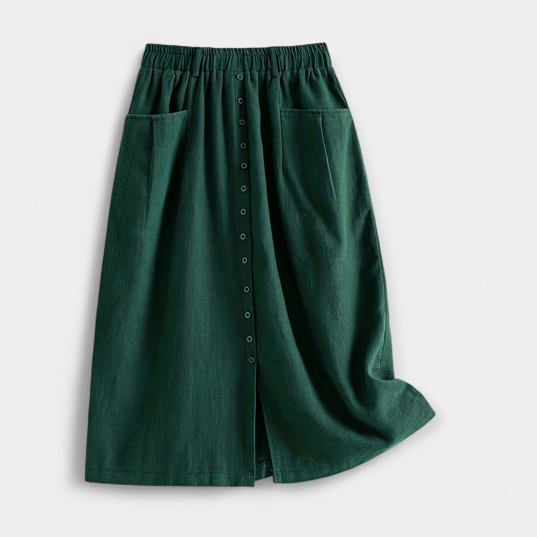 Retro Natural Linen Skirt