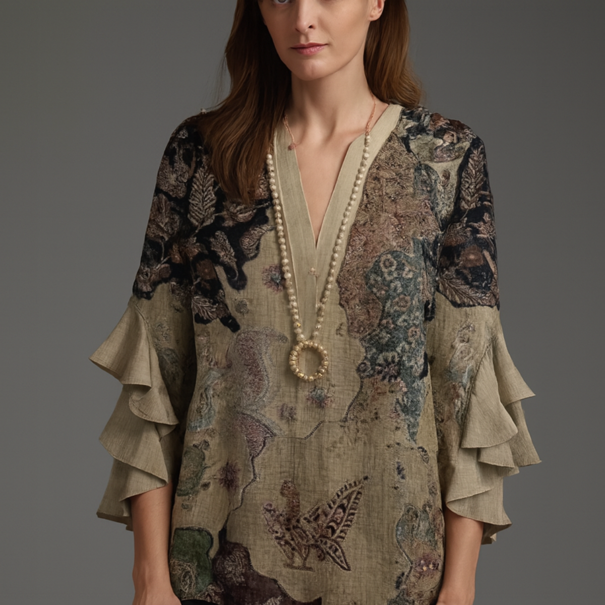 Elegant blouse with patterns