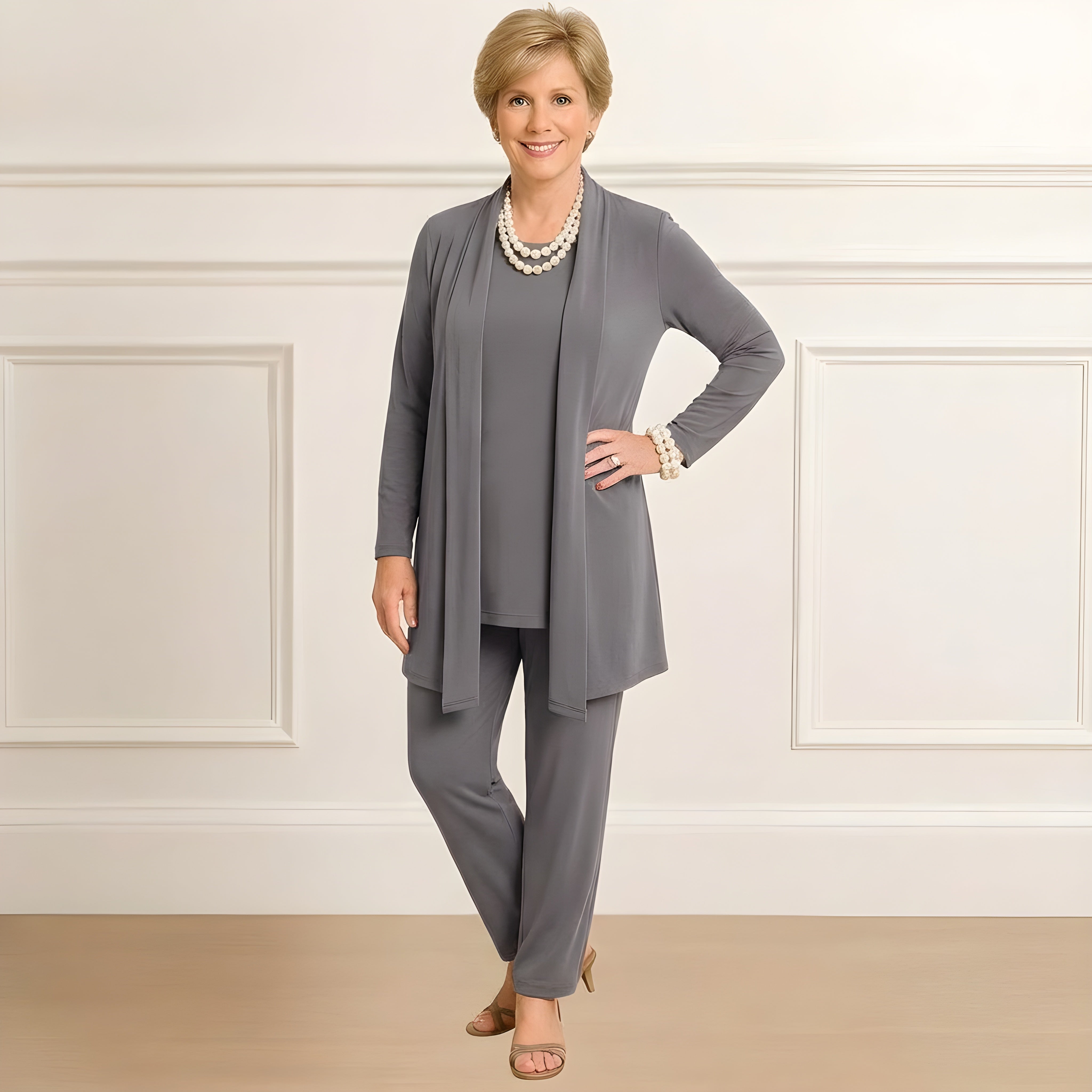 Rosy Cardigan, Top & Pants Set