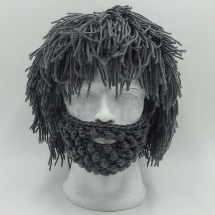 Punk-style cap with built-in straight wig