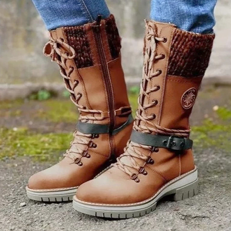 Side zipper twist boots