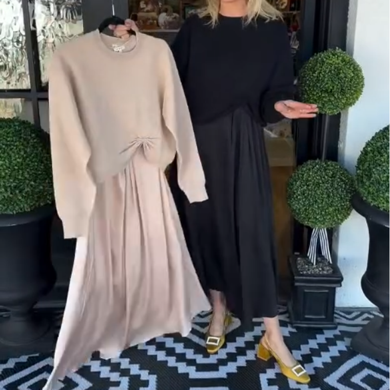 Top with Braided Knot and Maxi Dress