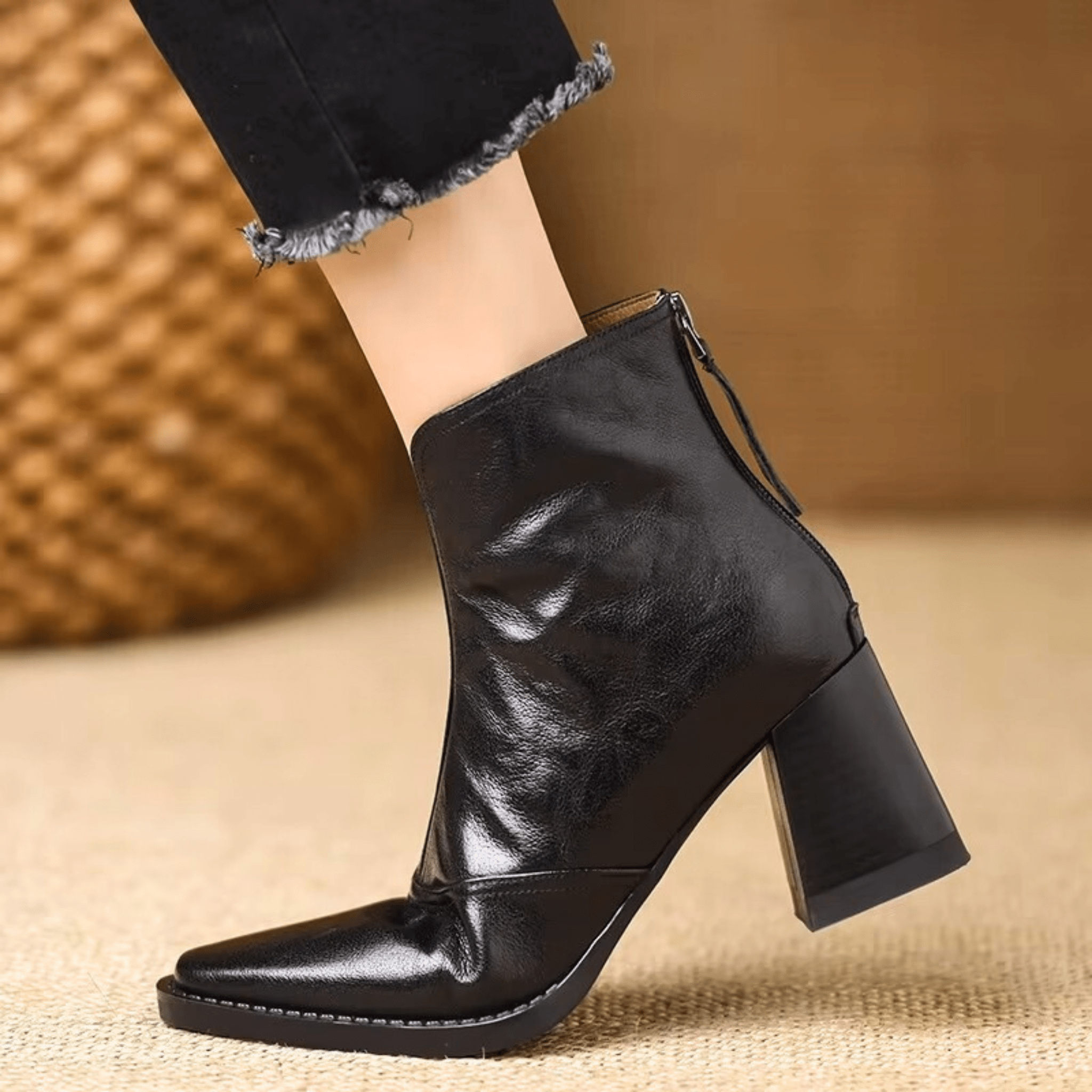 Luxury Mid-Heel Ankle Boots