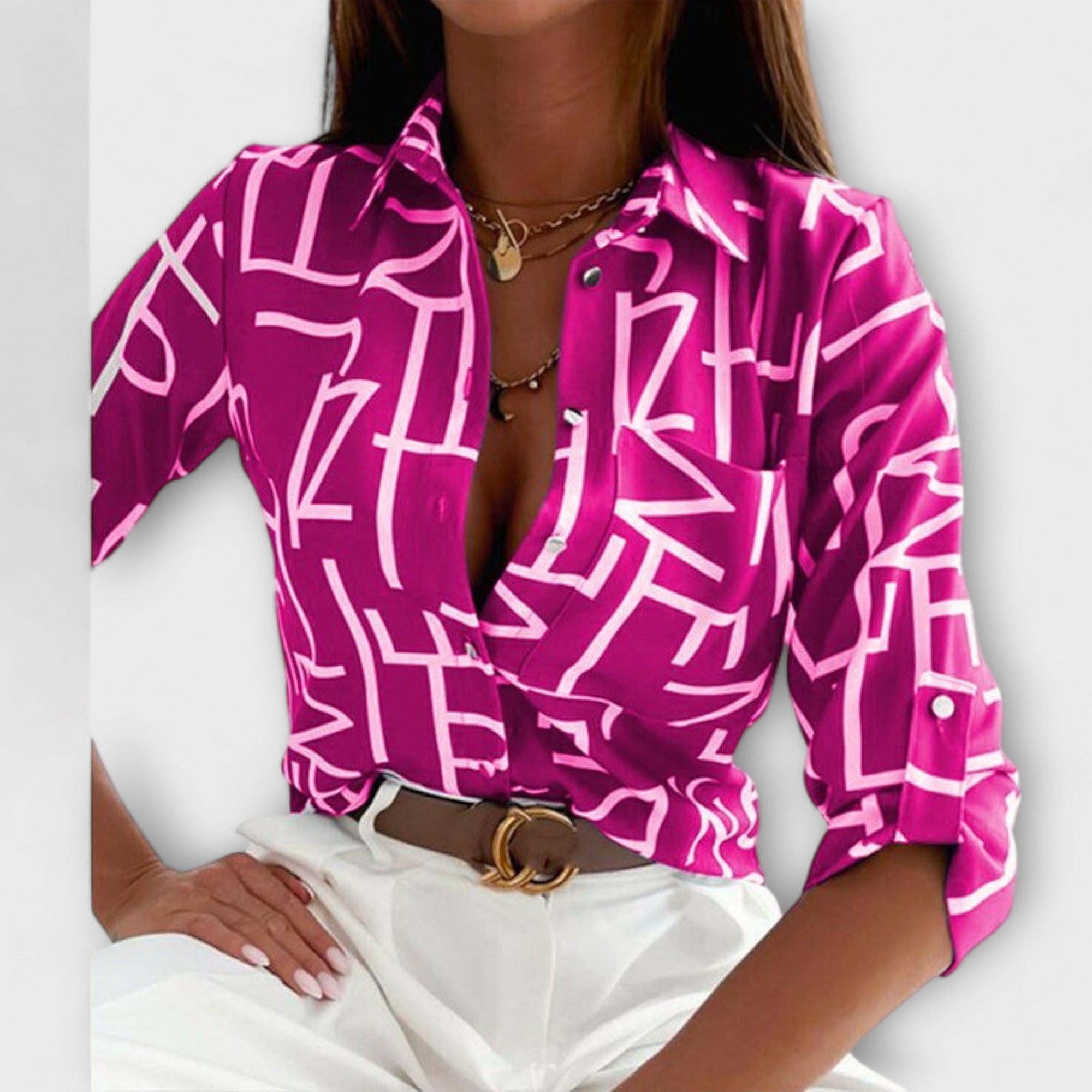 Blouse with classic collar