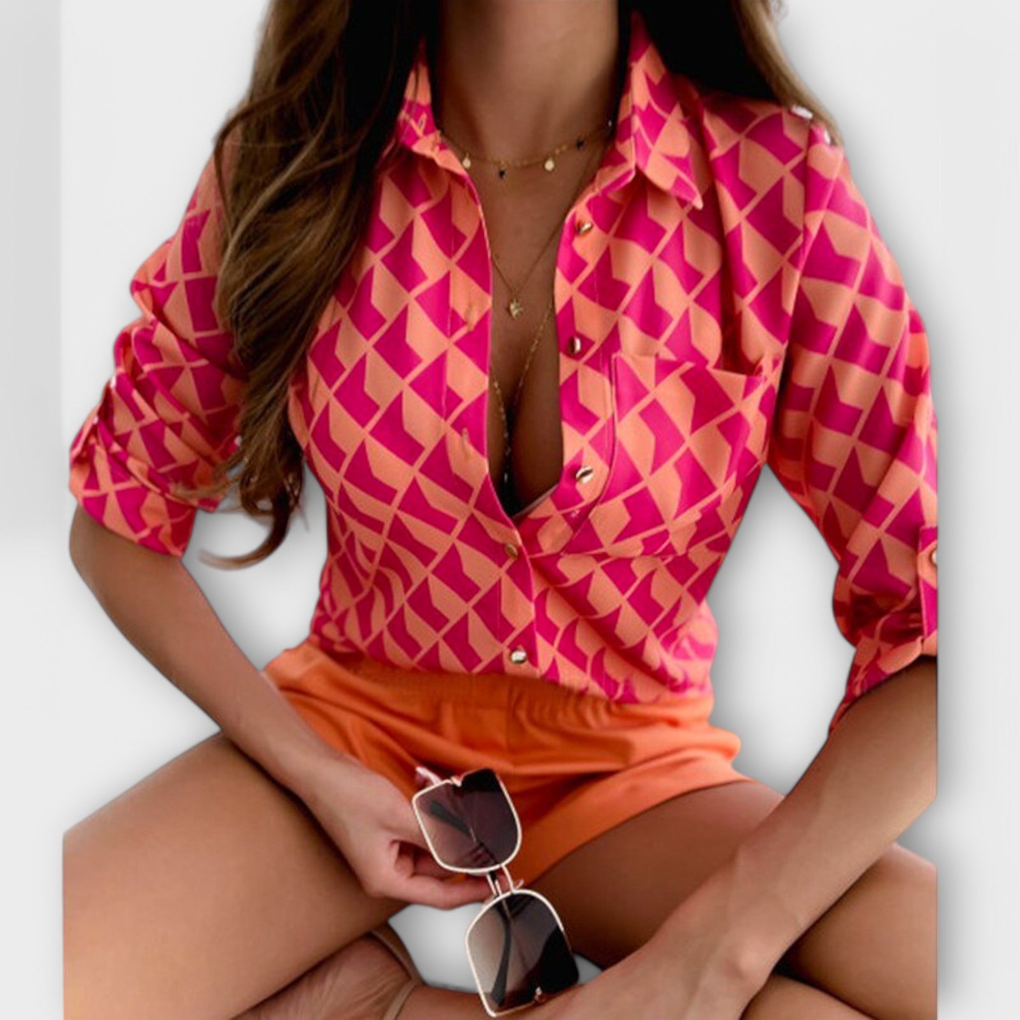 Blouse with classic collar