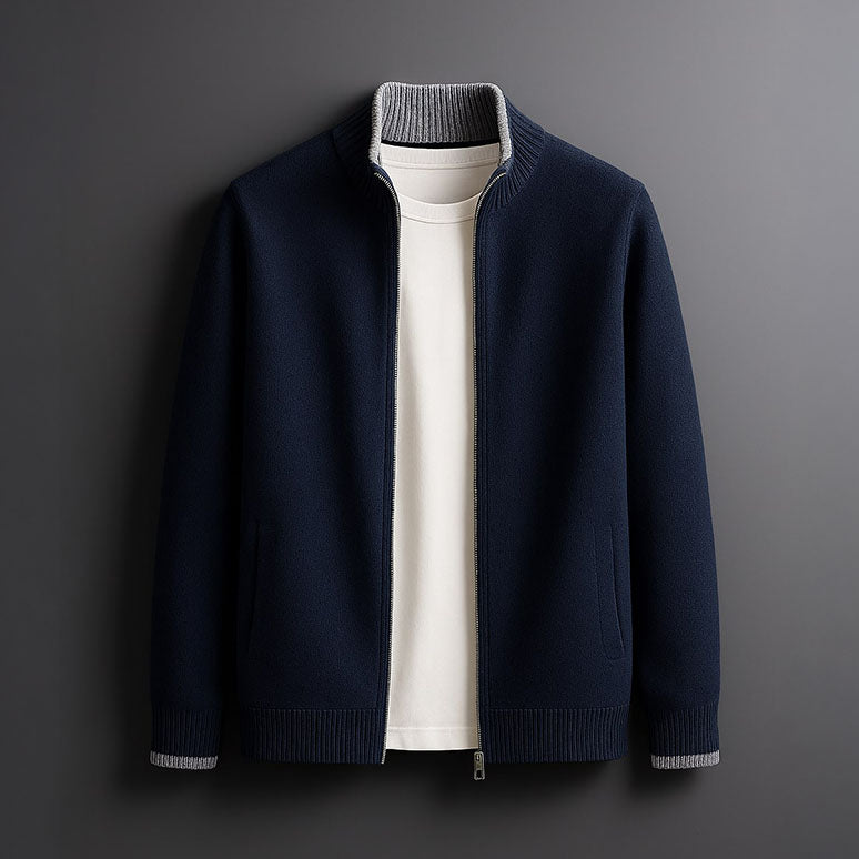 LEGANT WOOL ZIP CARDIGAN