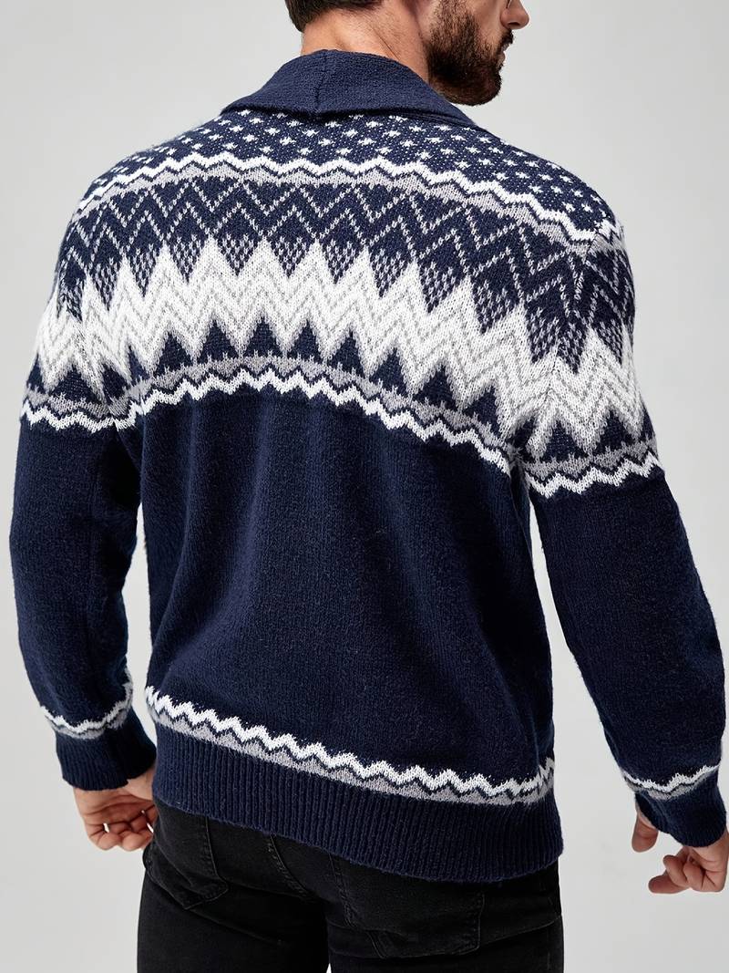 Casual Sweater With Geometric Pattern