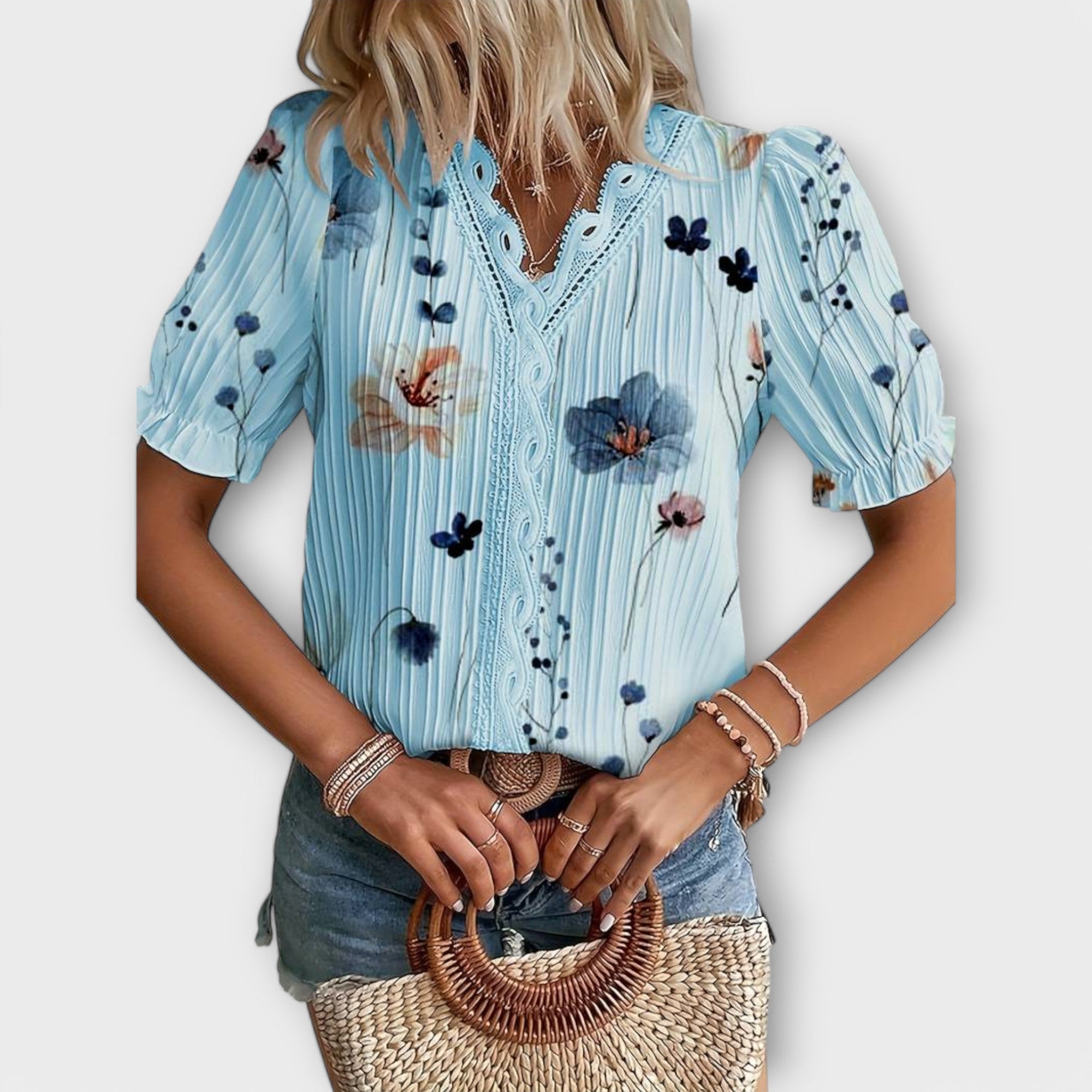Emily - Elegant V-Neck Blouse