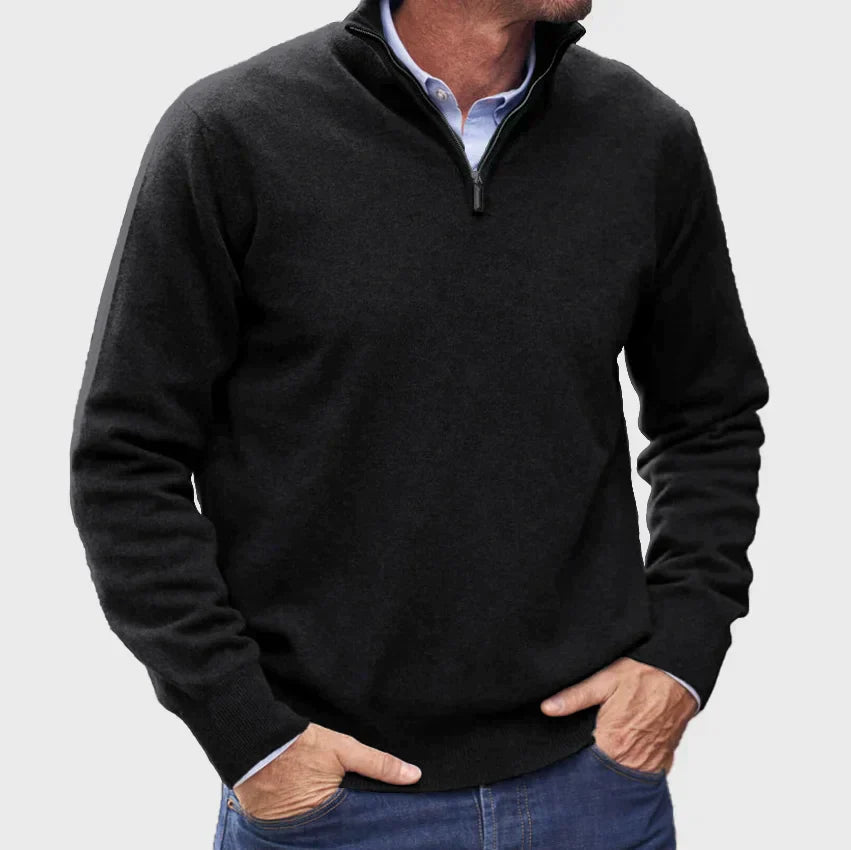 Long-sleeved zip-up sweater