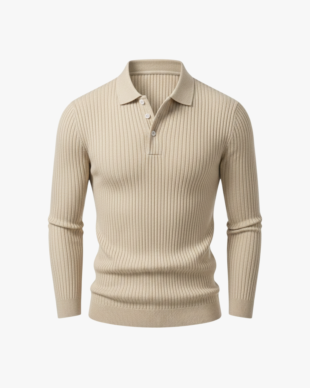 Diego Ribbed Long Sleeve Polo