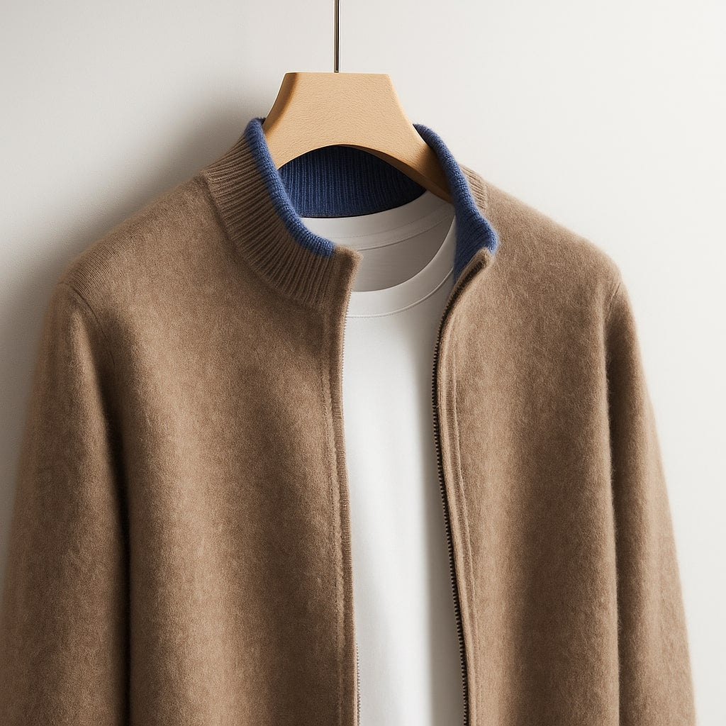LEGANT WOOL ZIP CARDIGAN