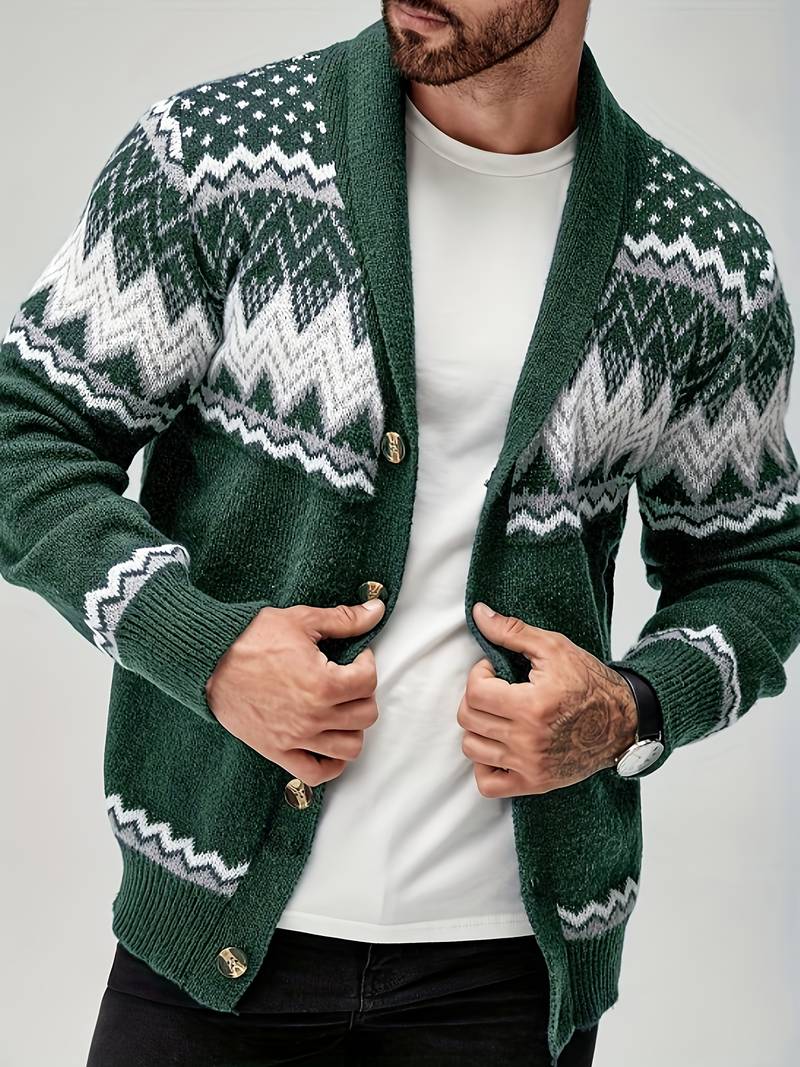 Casual Sweater With Geometric Pattern