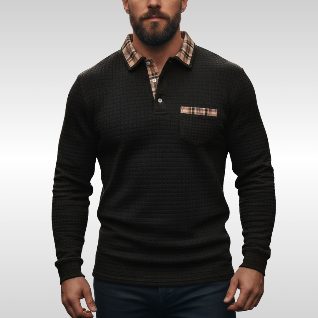 EVERYDAY WEAR WAFFLE POLO SHIRT