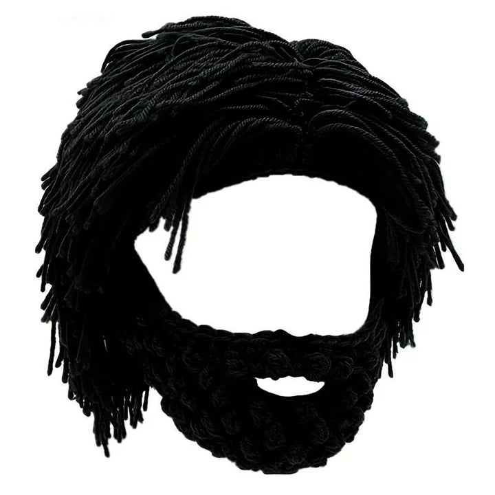 Punk-style cap with built-in straight wig