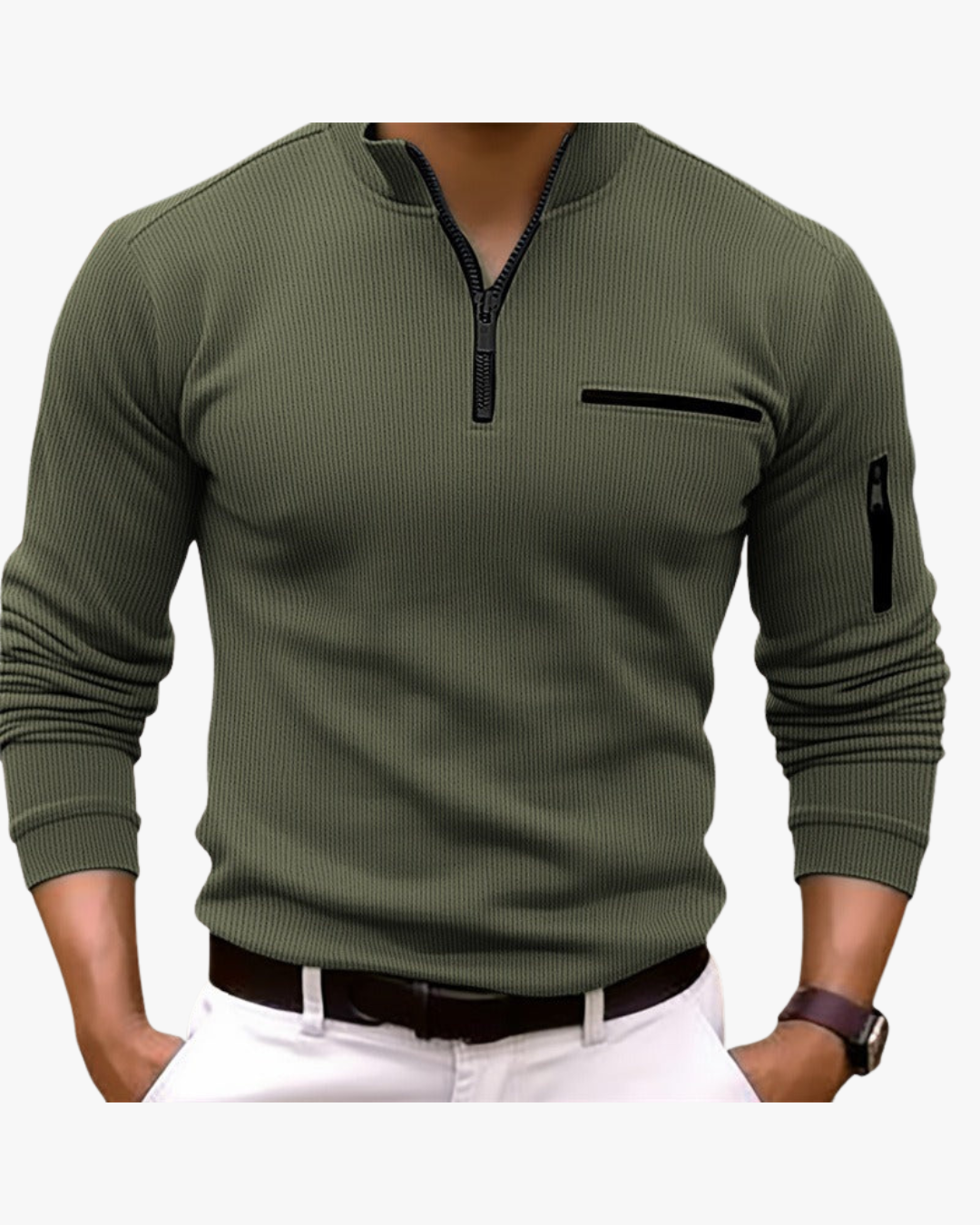 Dean Long-Sleeve Zip-Up Shirt