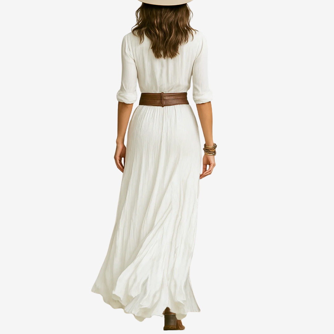 Eve™ Maxi Belted Fluid Dress