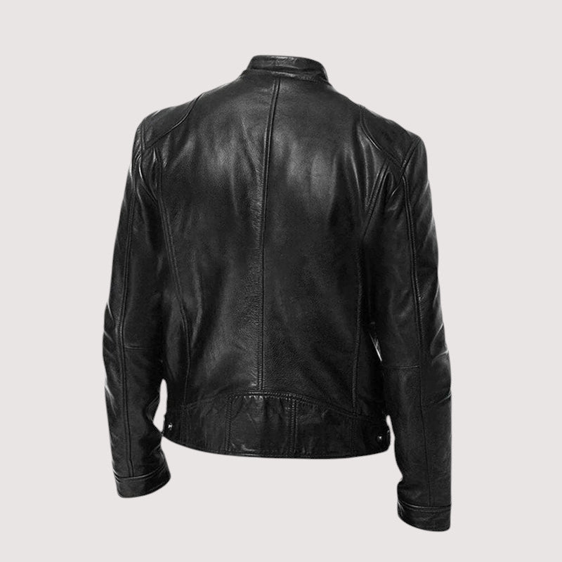 Men's Leather Zip Up Jacket
