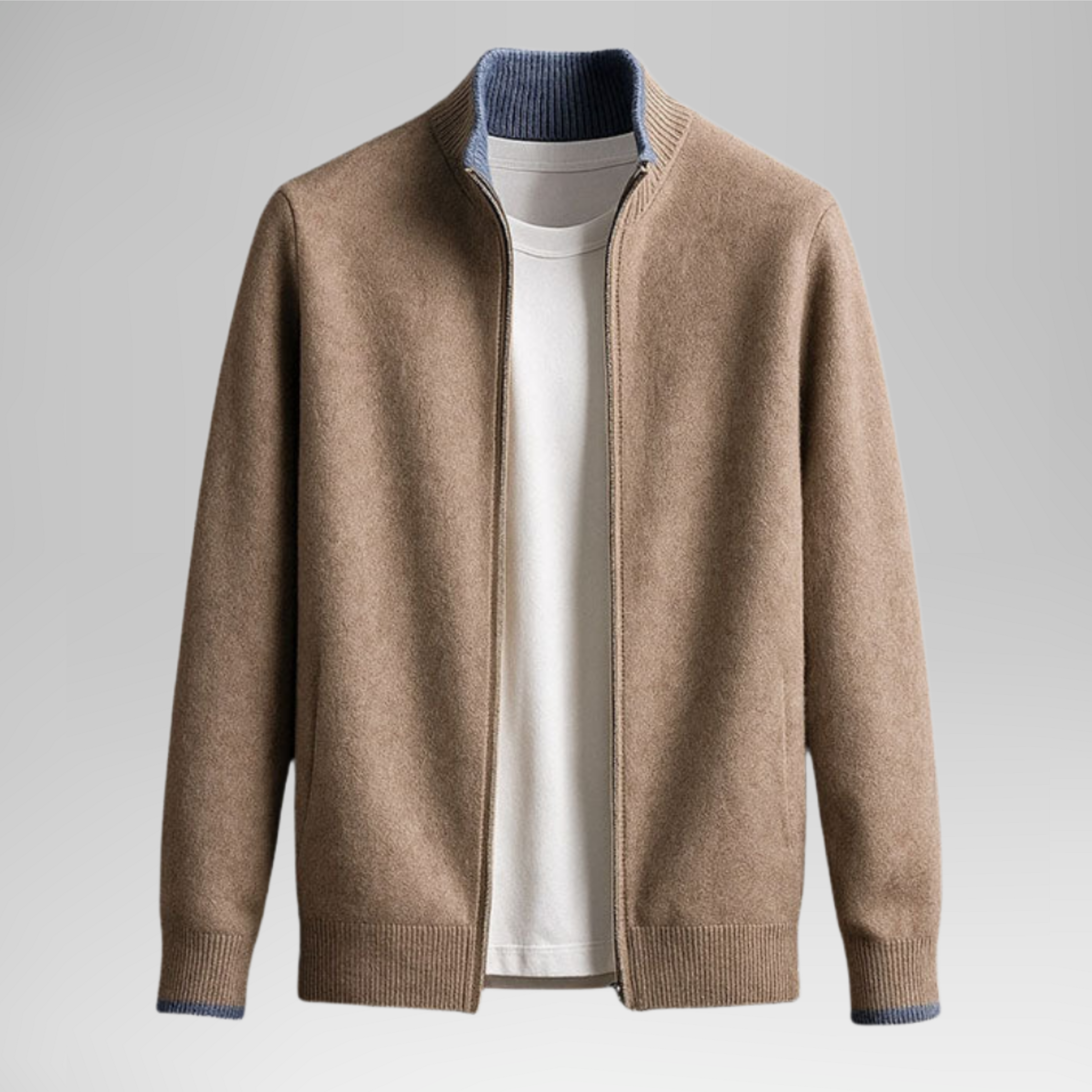 LEGANT WOOL ZIP CARDIGAN