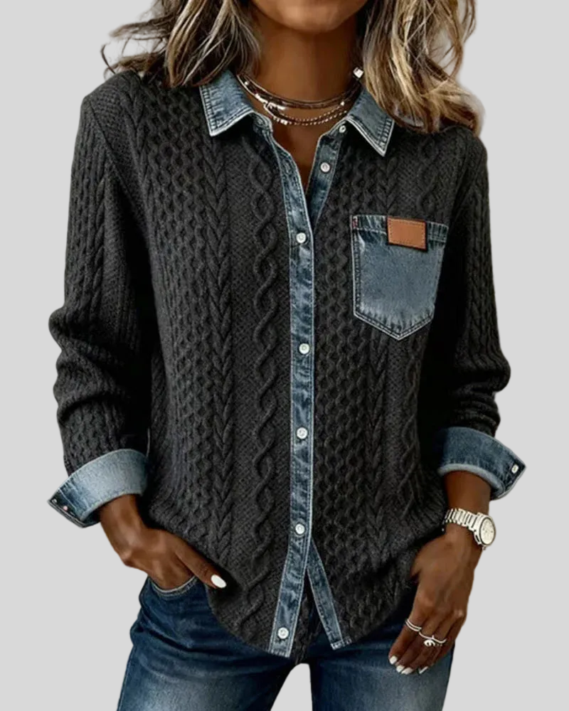 Denim Patchwork Shirt