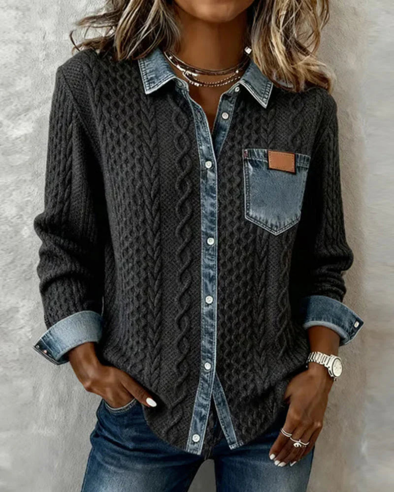 Denim Patchwork Shirt