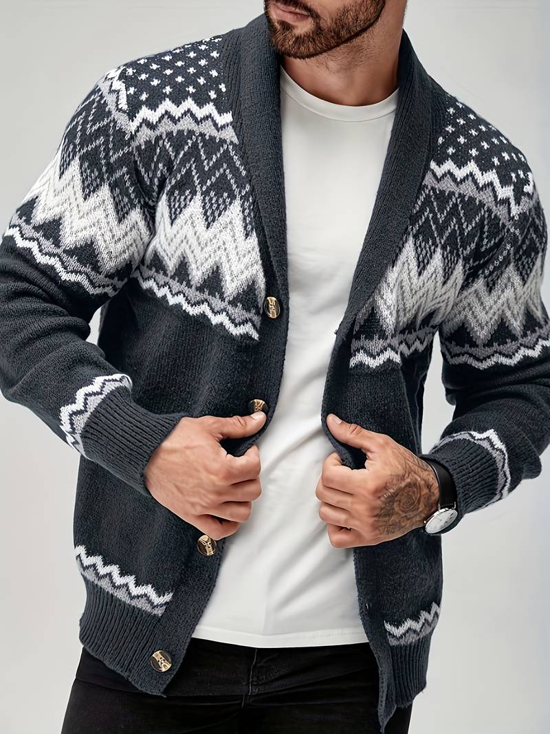 Casual Sweater With Geometric Pattern