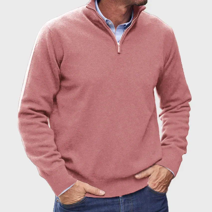 Long-sleeved zip-up sweater