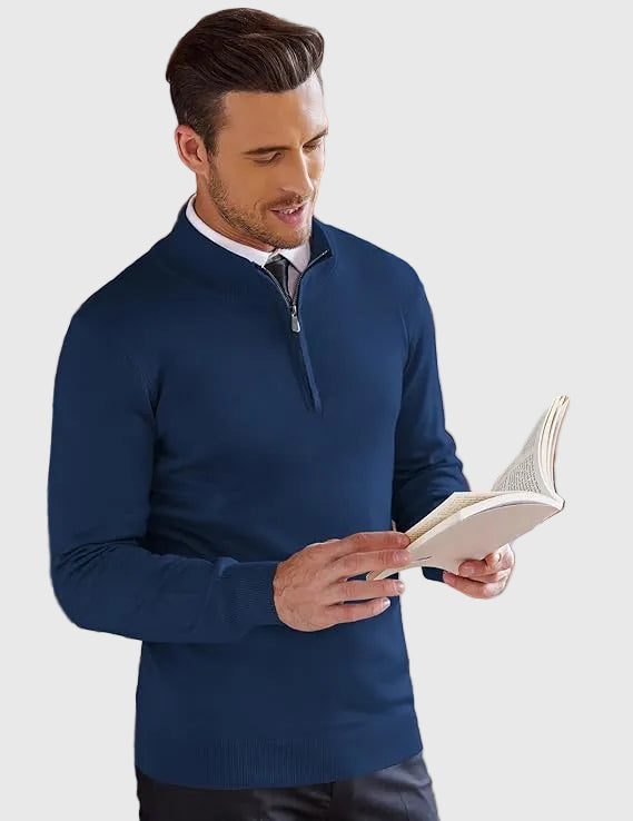 Refined Quarter Zip Sweater
