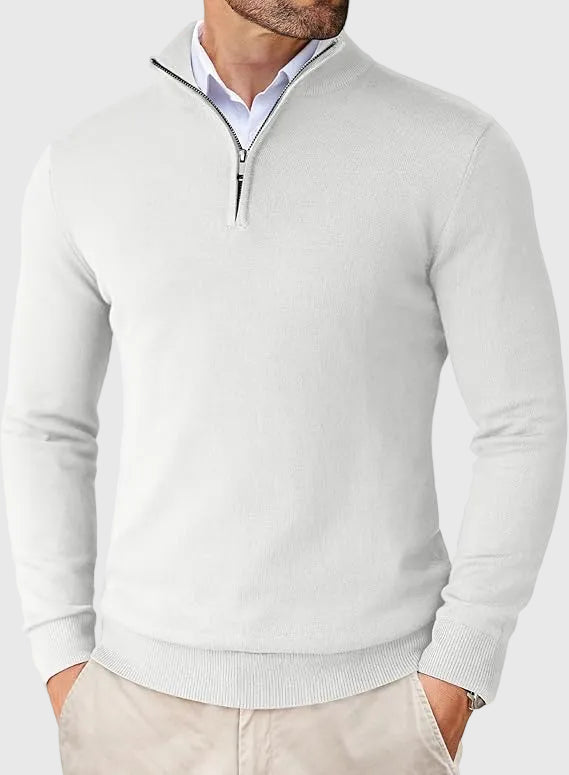 Refined Quarter Zip Sweater