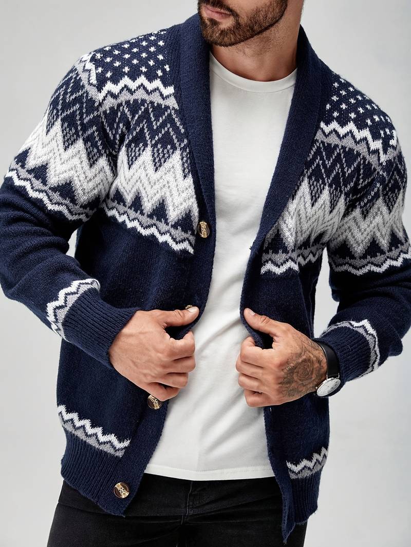 Casual Sweater With Geometric Pattern