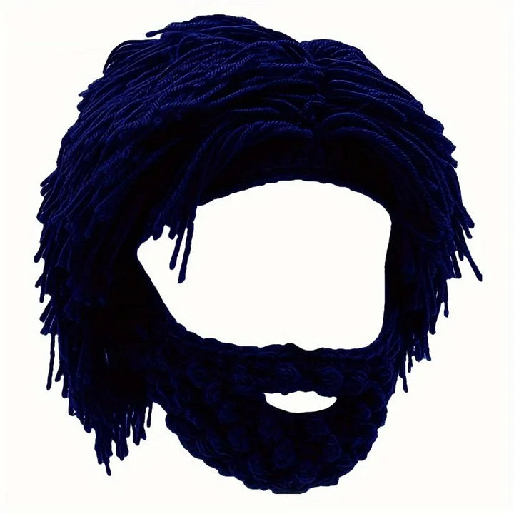 Punk-style cap with built-in straight wig