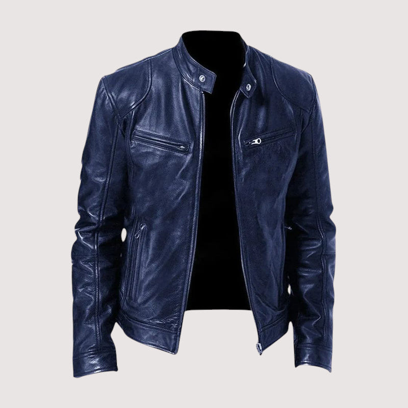 Men's Leather Zip Up Jacket