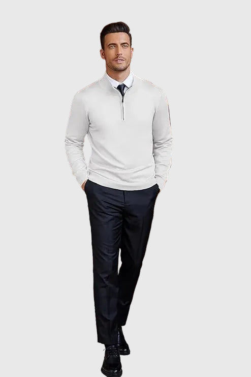 Refined Quarter Zip Sweater
