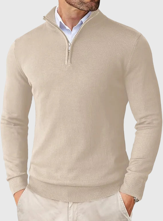 Refined Quarter Zip Sweater