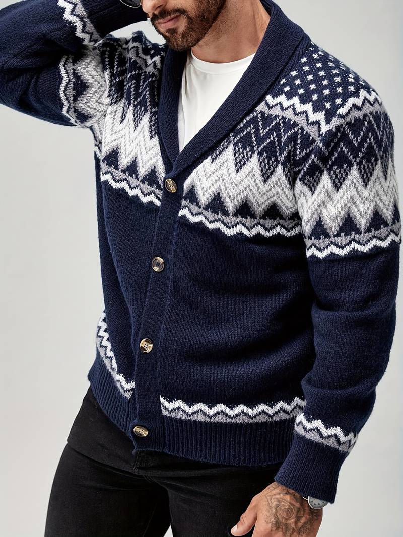 Casual Sweater With Geometric Pattern