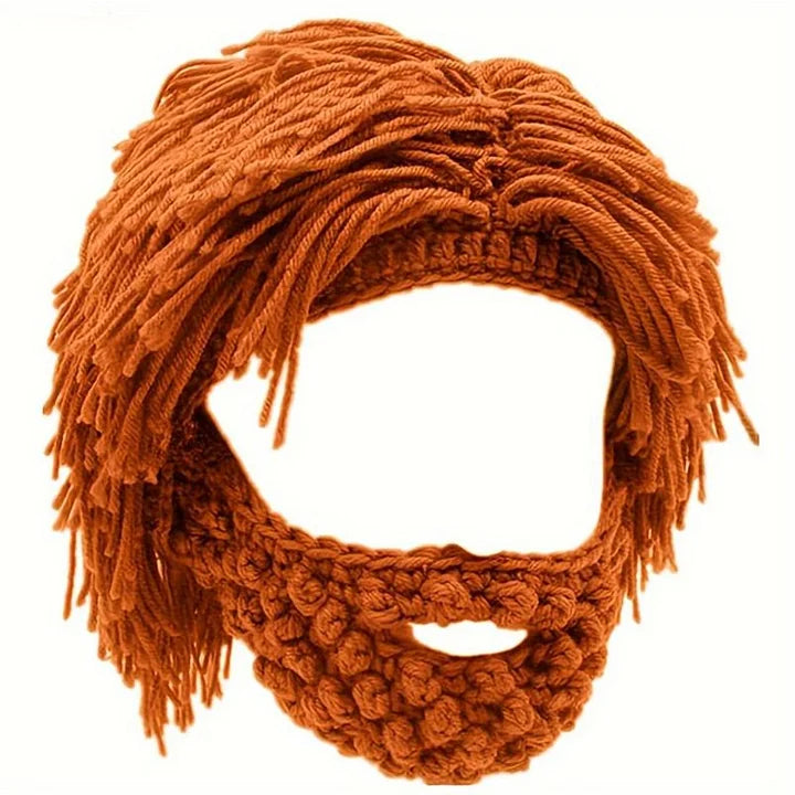 Punk-style cap with built-in straight wig