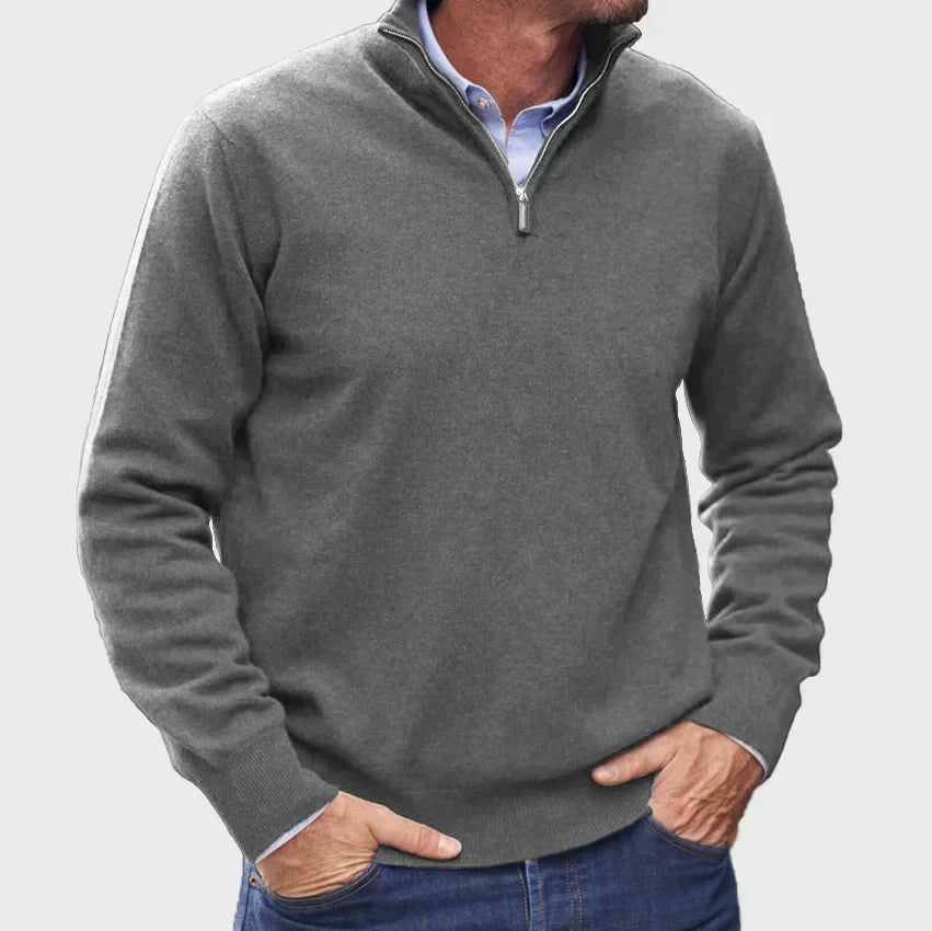 Long-sleeved zip-up sweater