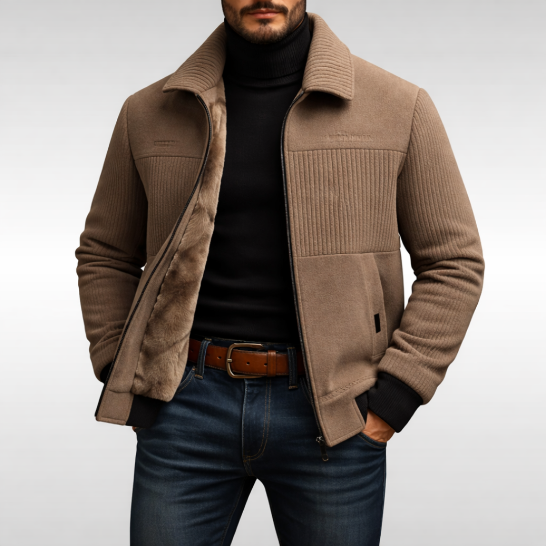 Fleece jacket with a faux fur lining