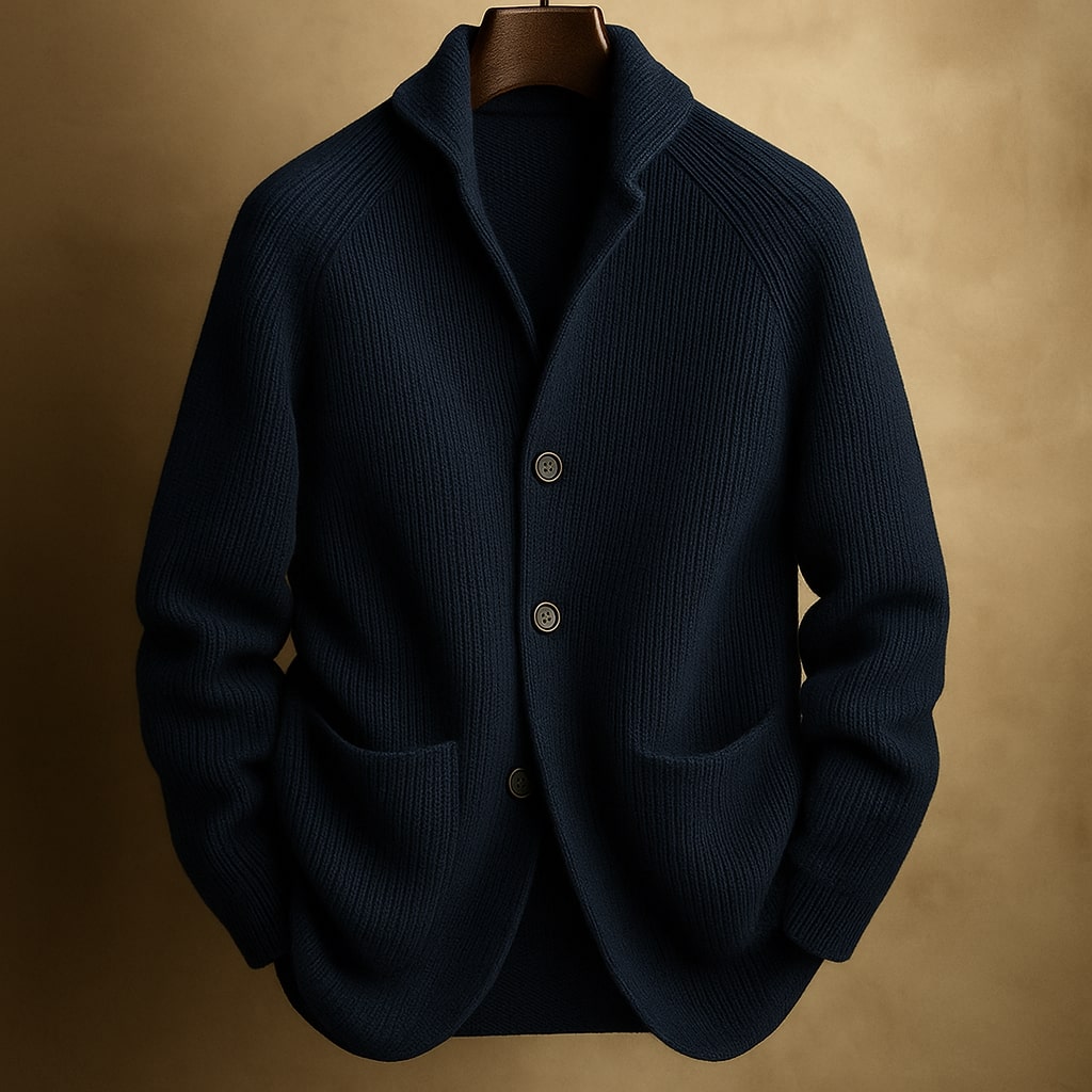 Men's Ribbed Wool Cardigan