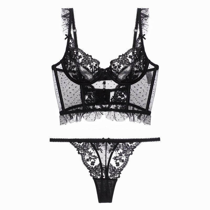 Francesca Lingerie Set – Lace corset with matching bra and panties